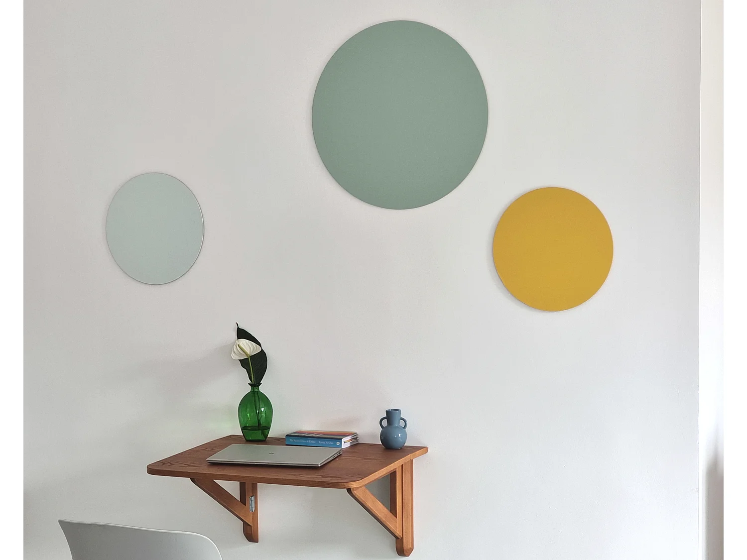 Table murale rabattable 60 x 70 cm Klapp Placage frêne naturel | Coloris noyer | Pour 2 personnes