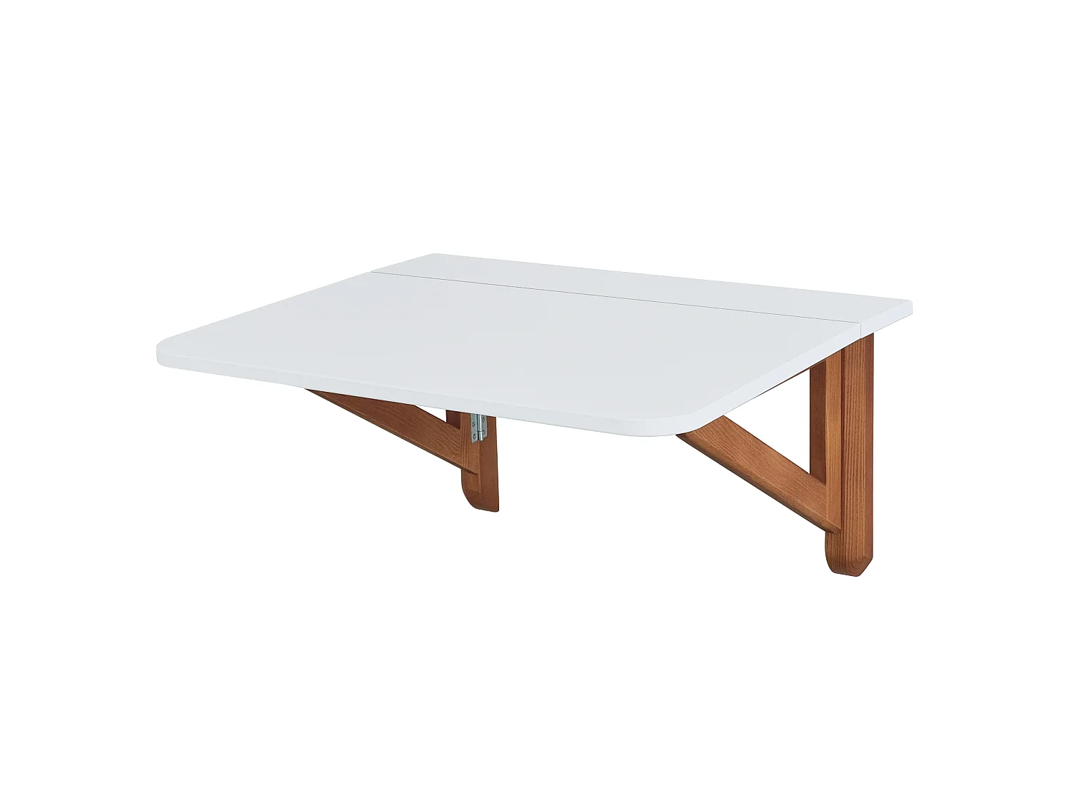 Table murale pliante Klapp 100 cm blanc | Pieds en frêne finition chêne
