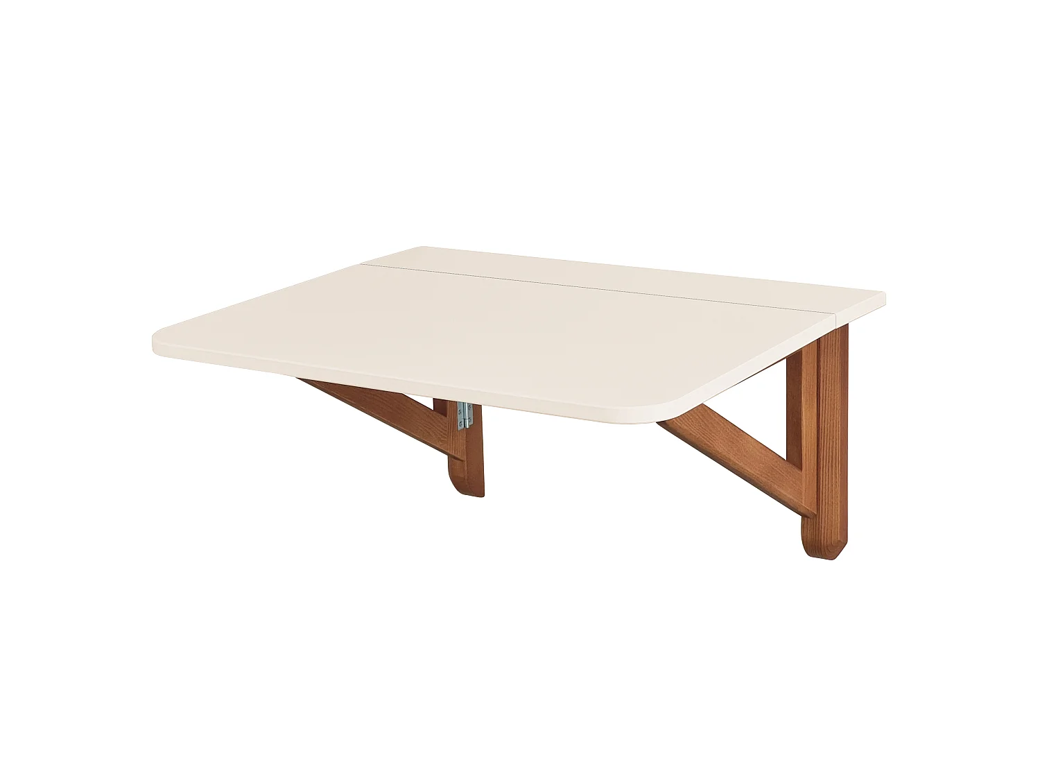 Table murale pliante Klapp 100 cm blanc craie | Pieds en frêne finition chêne