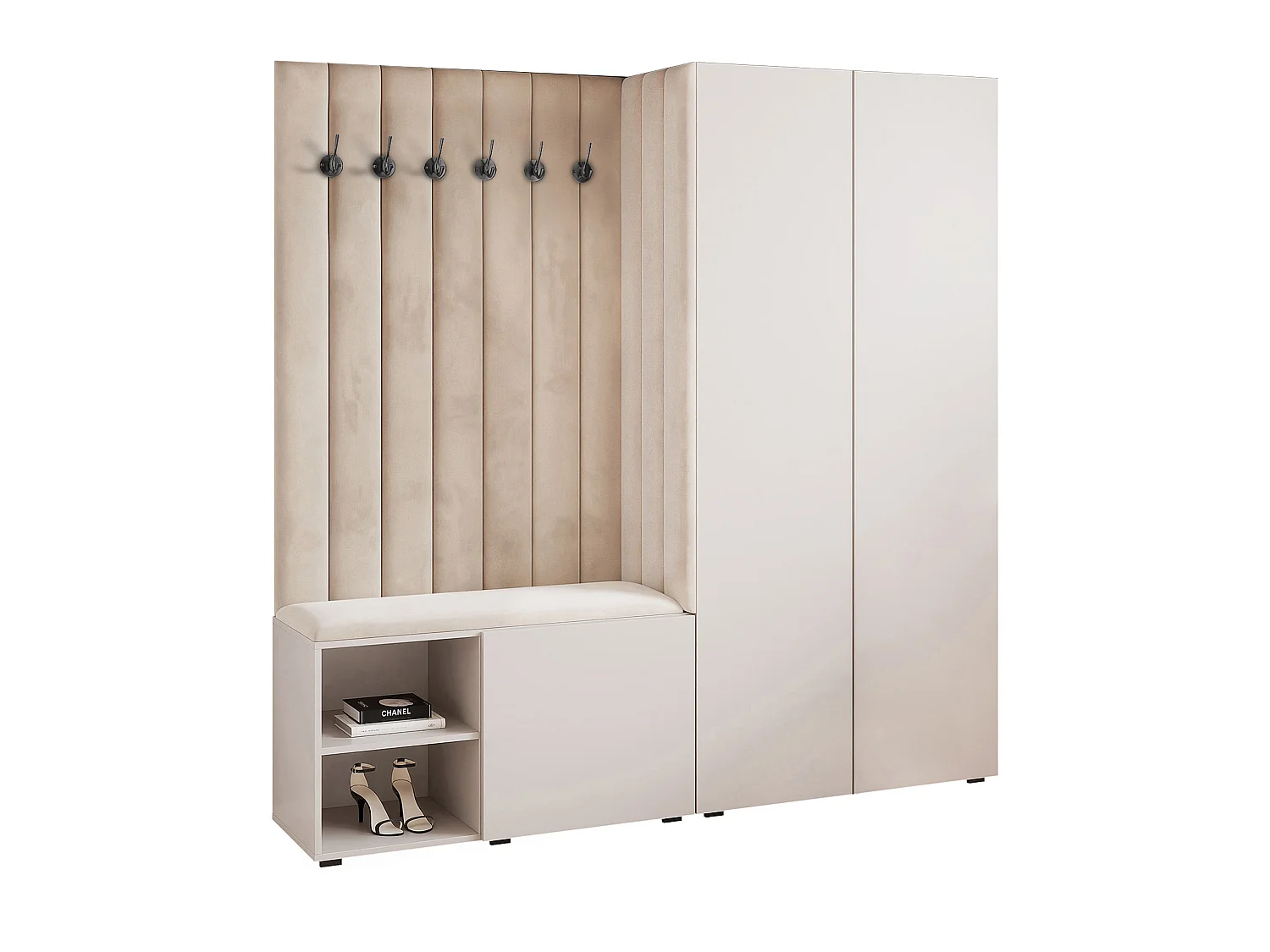 Vestiaire Aria 190 cm Cachemire Rembourré Cachemire Soft-Close Push-to-Open