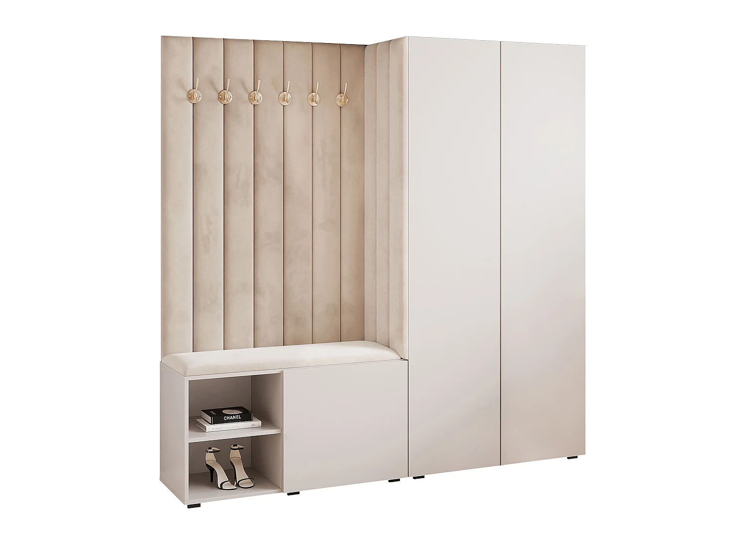 Vestiaire Aria 190 cm Cachemire Rembourré Cachemire Soft-Close Push-to-Open