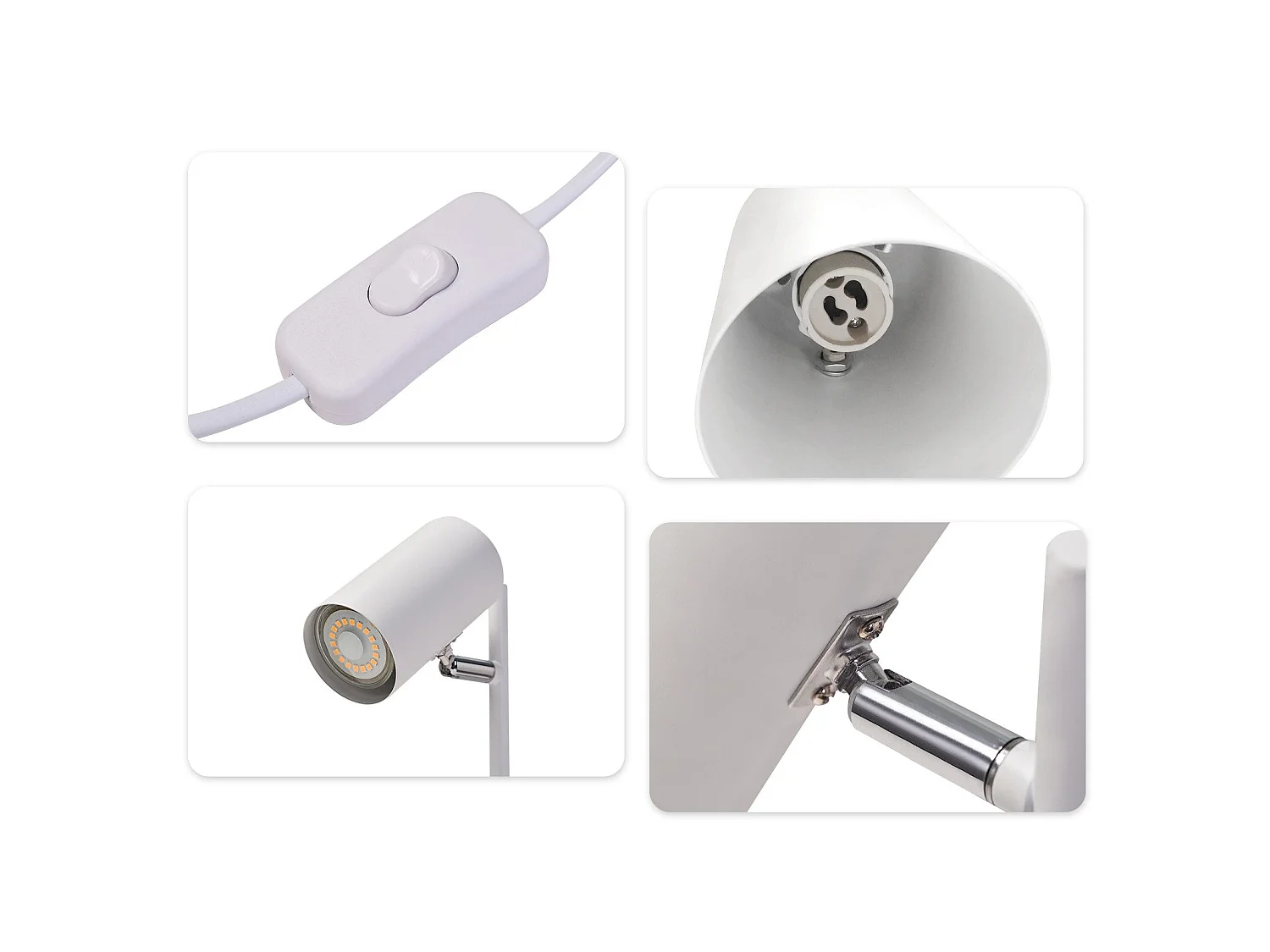 ZMH Lampe de table LED salon pivotante 350° GU10 lampe de table métal pour bureau