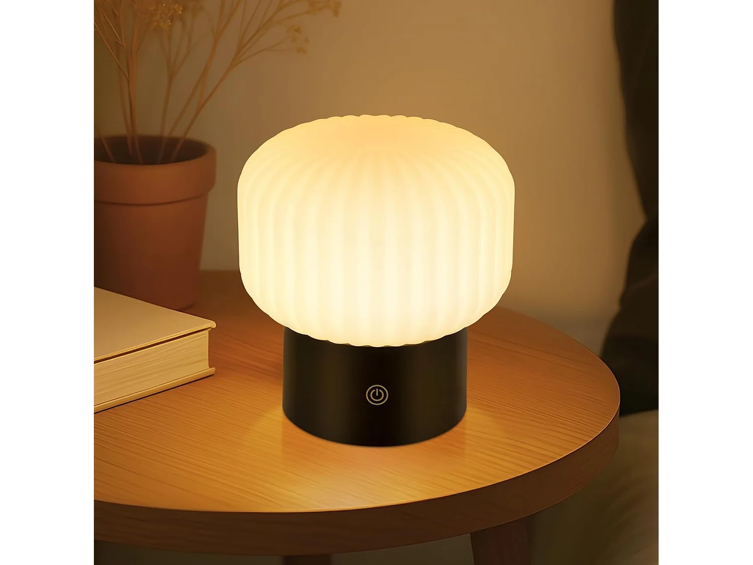 ZMH Lampe de chevet LED blanc rechargeable sans fil lampe de table intensité variable tactile pour chambre