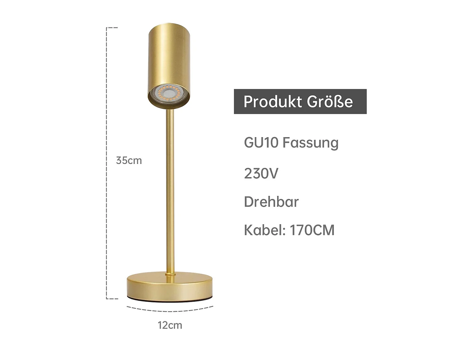 ZMH Lampe de table LED salon pivotante 350° GU10 lampe de table métal pour bureau