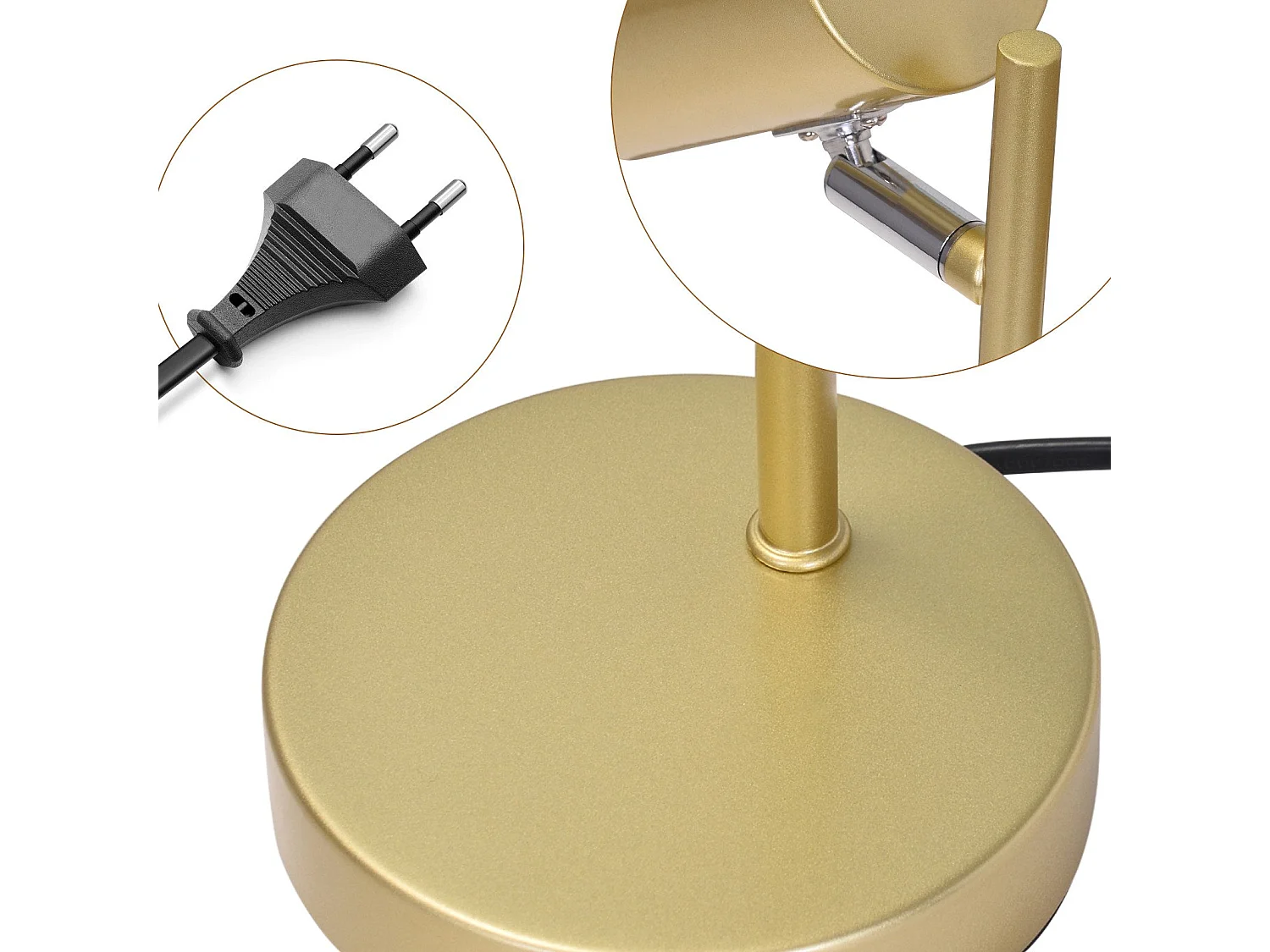 ZMH Lampe de table LED salon pivotante 350° GU10 lampe de table métal pour bureau