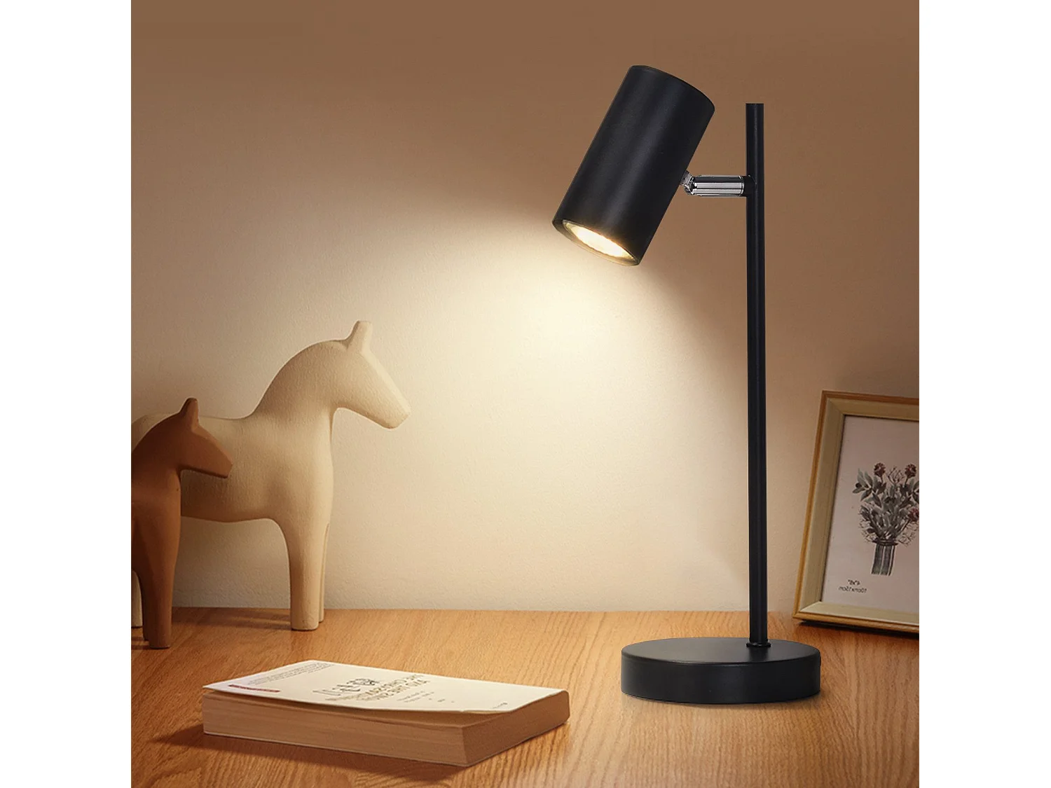 ZMH Lampe de table LED salon pivotante 350° GU10 lampe de table métal pour bureau