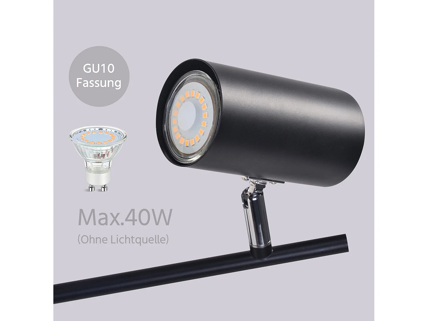ZMH Lampe de table LED salon pivotante 350° GU10 lampe de table métal pour bureau