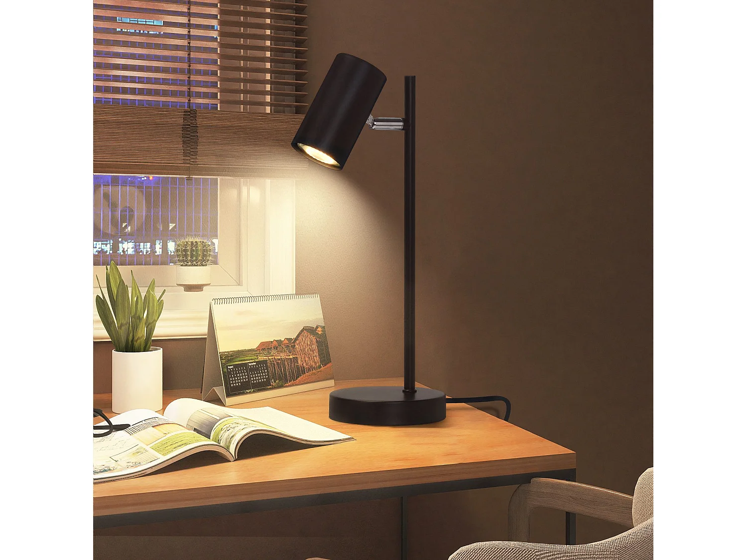 ZMH Lampe de table LED salon pivotante 350° GU10 lampe de table métal pour bureau