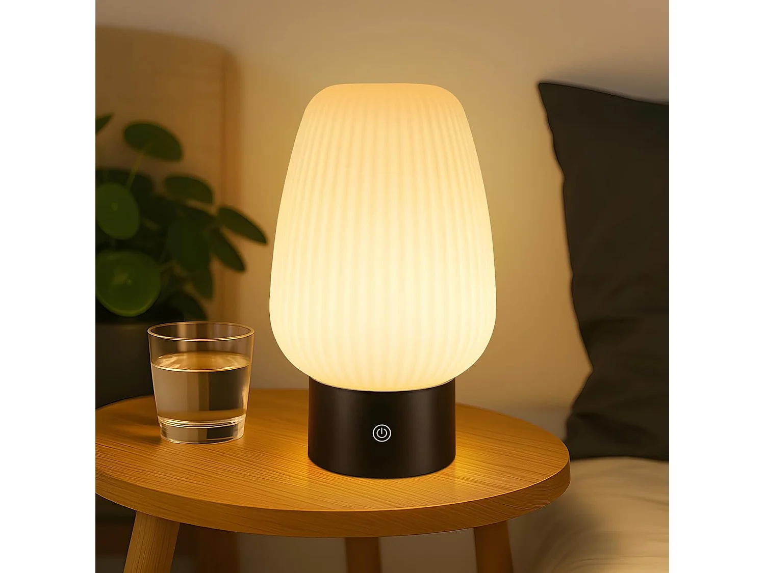 ZMH Lampe de chevet LED blanc rechargeable sans fil lampe de table intensité variable tactile pour chambre