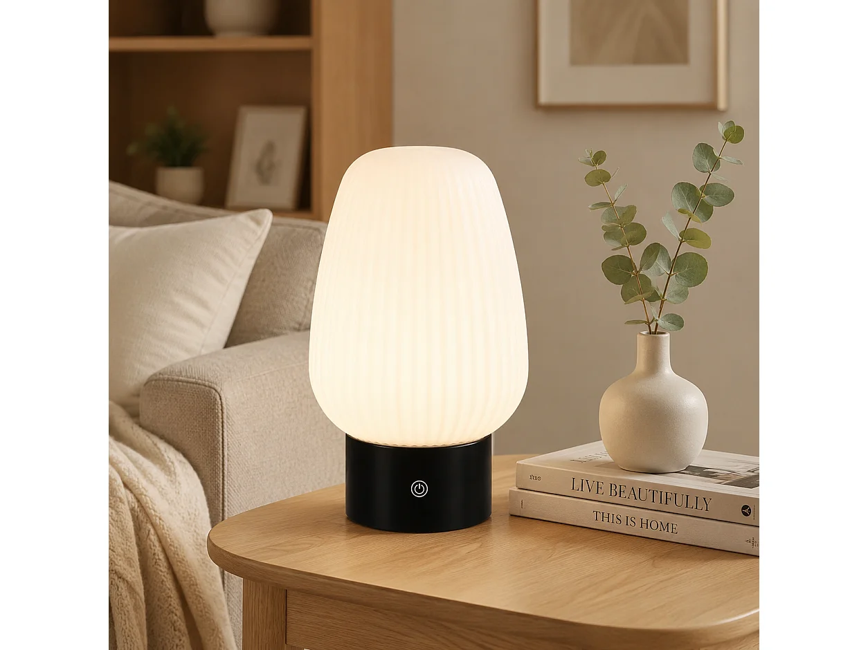 ZMH Lampe de chevet LED blanc rechargeable sans fil lampe de table intensité variable tactile pour chambre