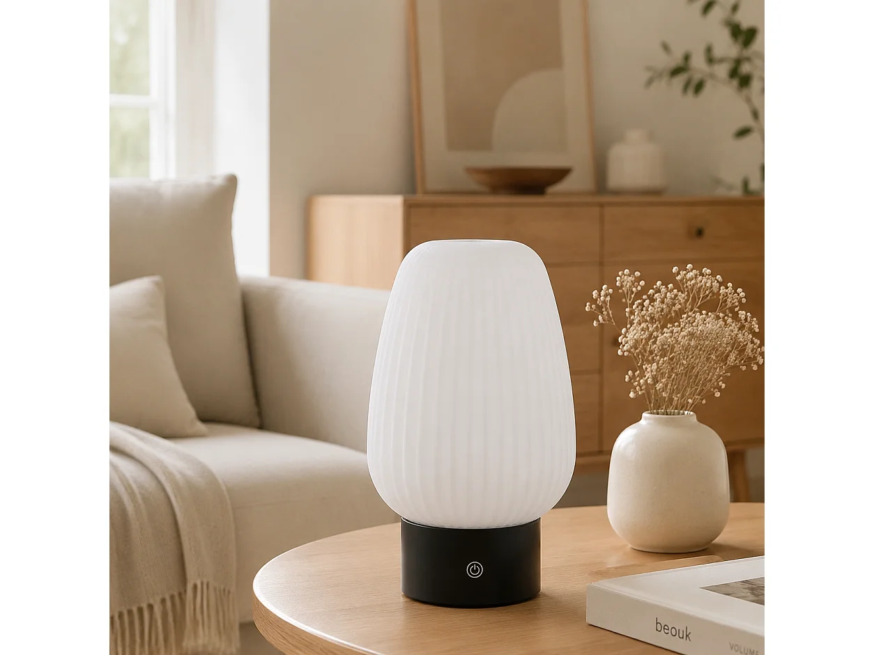 ZMH Lampe de chevet LED blanc rechargeable sans fil lampe de table intensité variable tactile pour chambre