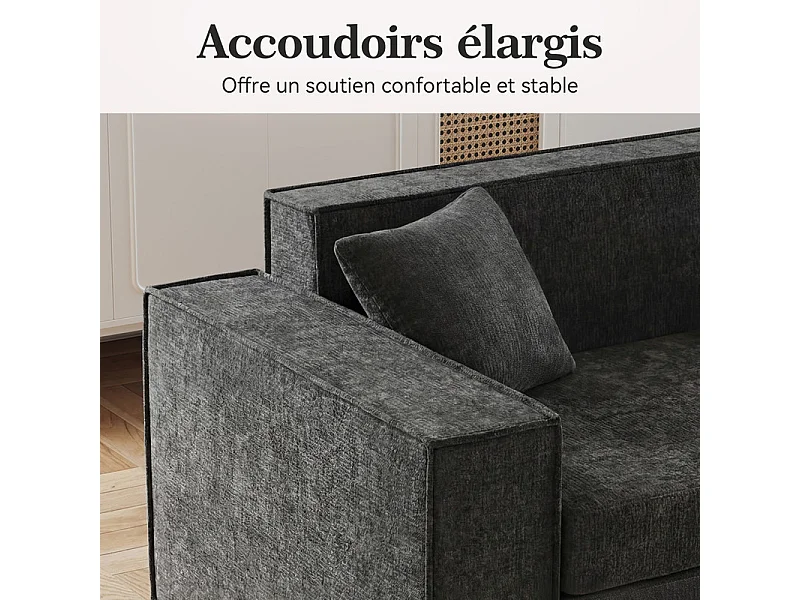Canapé Lit 2 Places 3 En 1 – Pliable, Compact Pour Salon Et Chambre, Gris