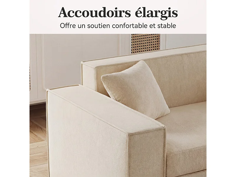 Canapé Lit 2 Places 3 En 1 – Pliable, Compact Pour Salon Et Chambre, Blanc