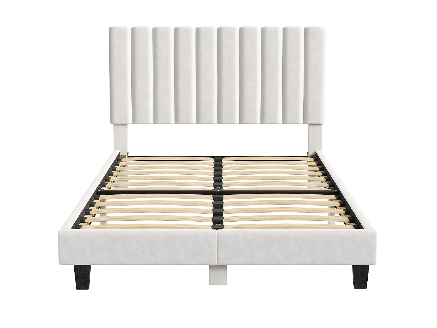 Lit 180x200 cm - HavenlyHome - Beige Velours Tête de Lit Réglable, Montage Facile, Silencieux,Avec Rangement,Adulte Pour 2 Personnes