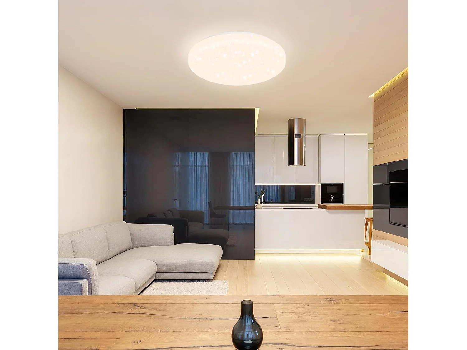 ZMH Plafonnier LED Ciel Étoilé Rond 15W Ø21cm Blanc Naturel 4000K  Pour Chambre Cuisine Bureau