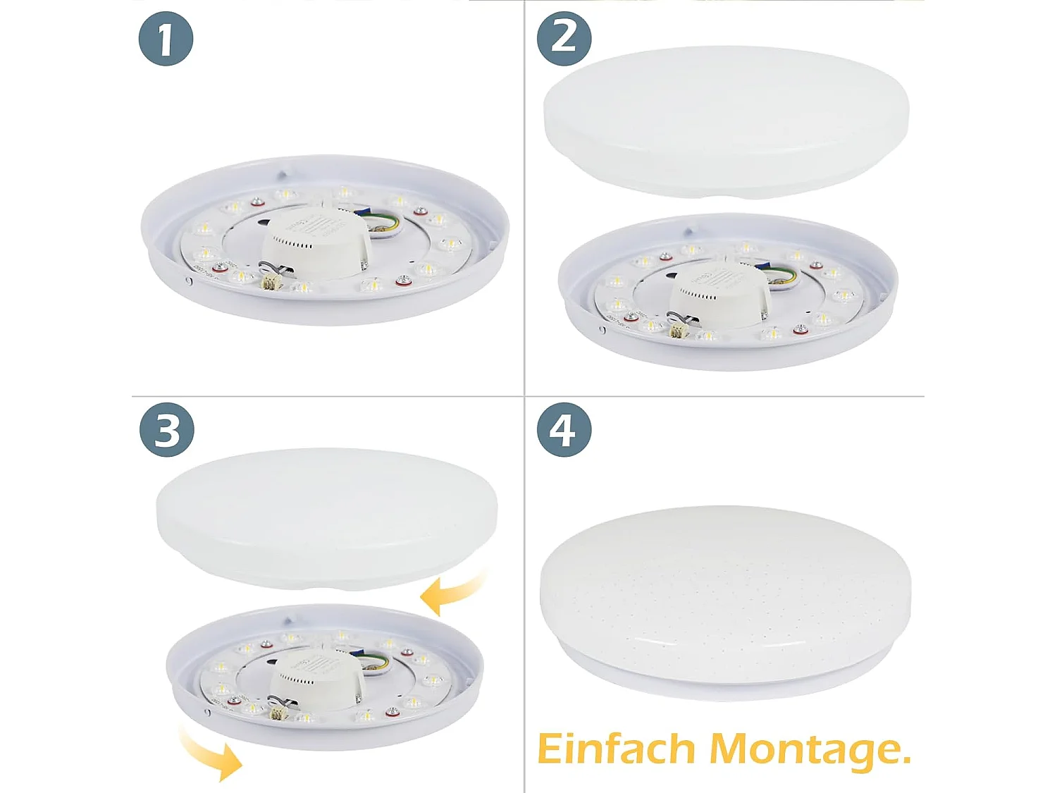 ZMH Plafonnier LED Ciel Étoilé Rond 15W Ø21cm Blanc Chaud 3000K  Pour Chambre Cuisine Couloir
