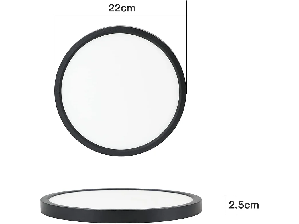 ZMH Plafonnier LED rond et plat 15W pour salon, design moderne pour chambre à coucher
