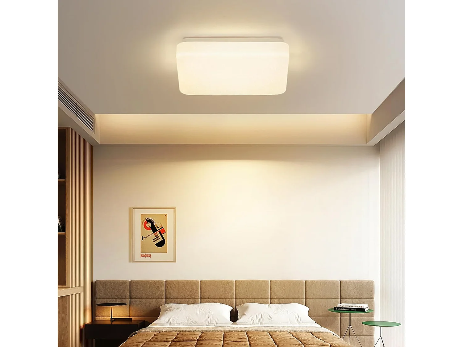 ZMH Plafonnier LED Ciel Étoilé Carré 15W 21cm Blanc Chaud 3000K Pour Chambre Cuisine Bureau