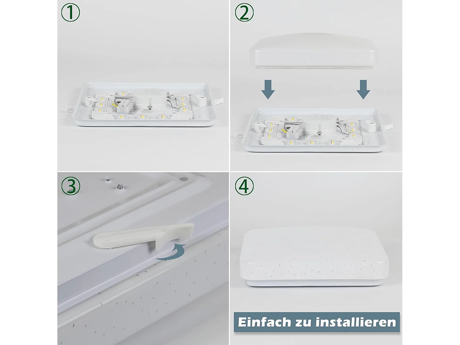 ZMH Plafonnier LED Ciel Étoilé Carré 15W 21cm Blanc Chaud 3000K Pour Chambre Cuisine Bureau