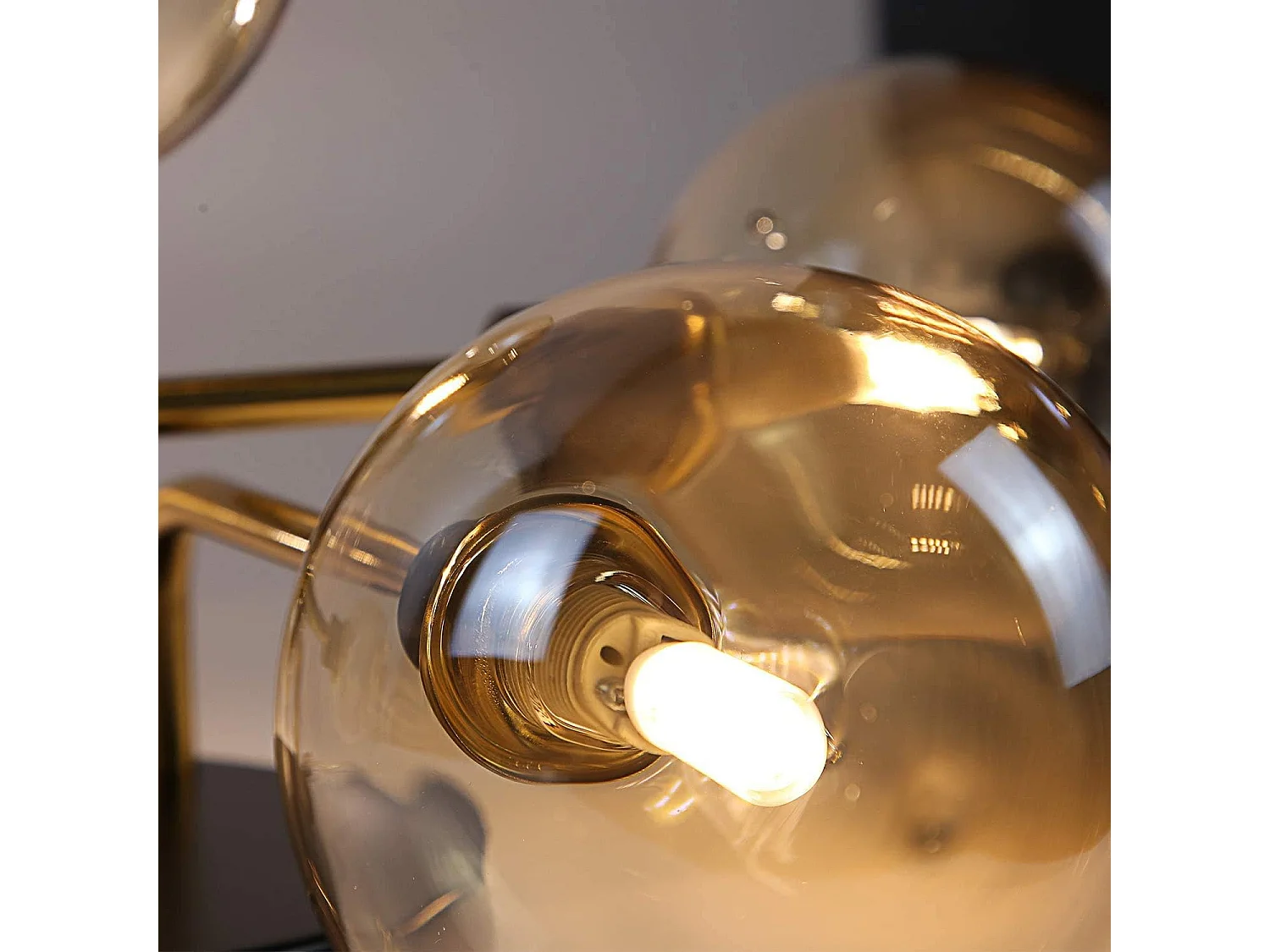 ZMH Plafonnier 5 Lumières Vintage Verre G9 Rétro Métal Pour Salon Bureau Cuisine (Sans Ampoules)