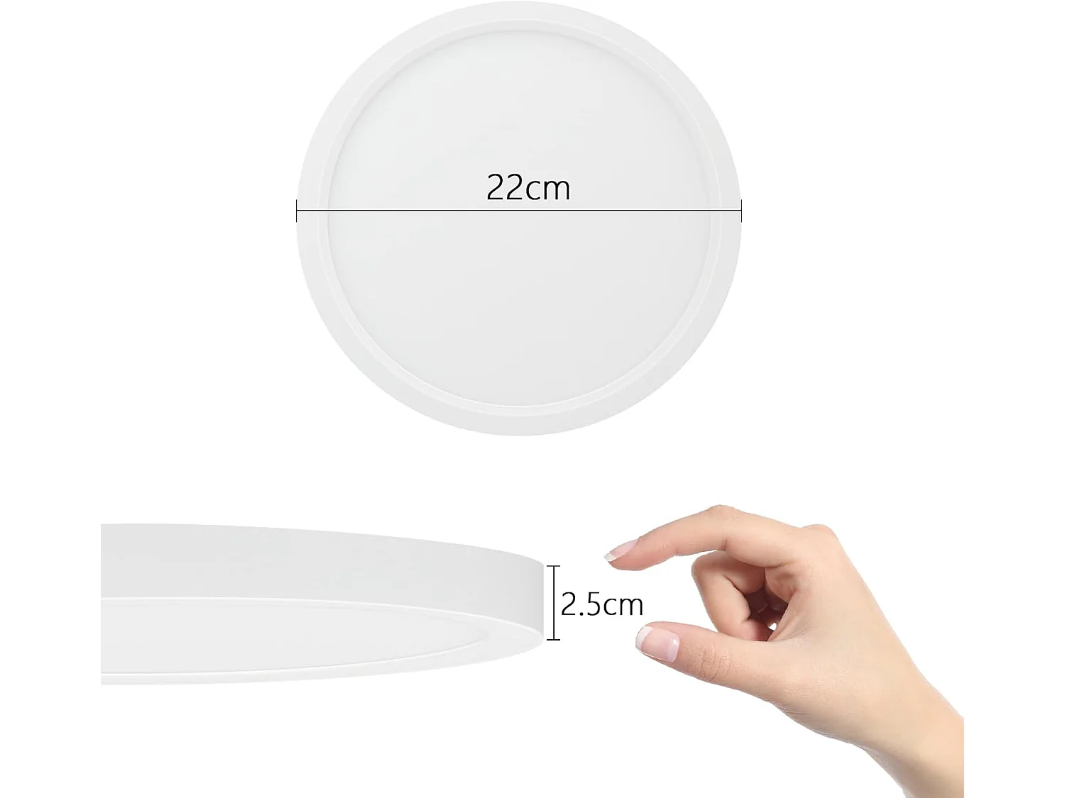 ZMH Plafonnier LED  ∅22 cm IP44 facile à monter soi-même avec les instructions de montage pour chambre à coucher