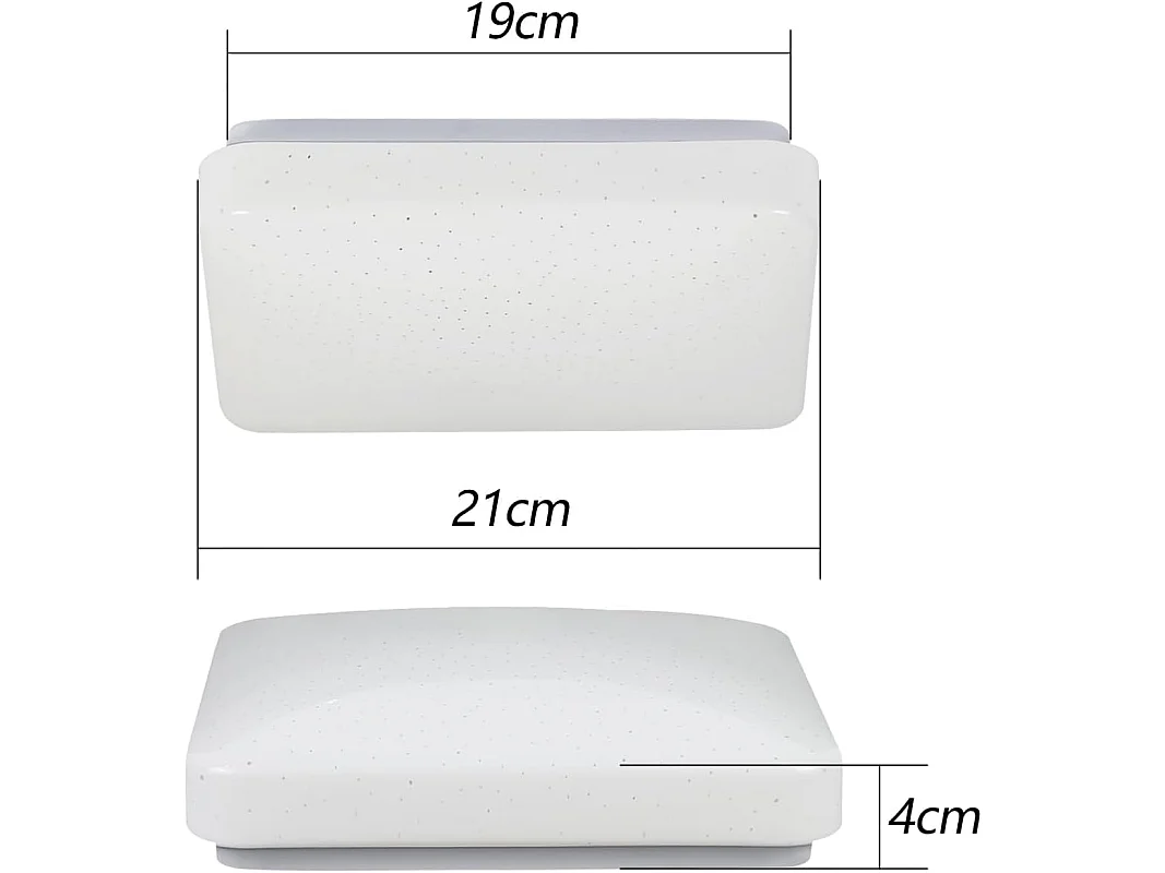 ZMH Plafonnier LED Ciel Étoilé Carré 15W 21cm Blanc Naturel 4000K Pour Chambre Cuisine Bureau