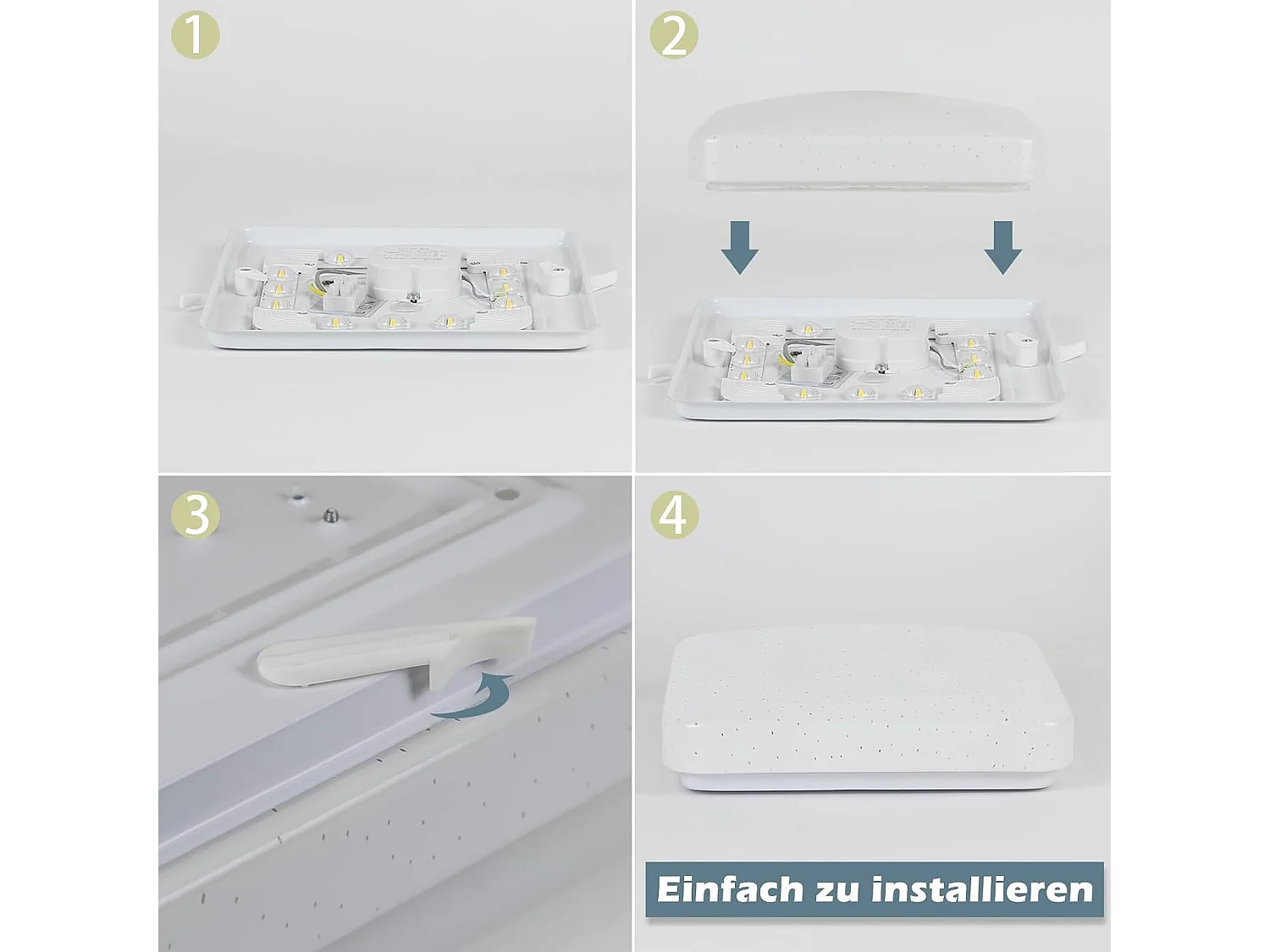ZMH Plafonnier LED Ciel Étoilé Carré 15W 21cm Blanc Naturel 4000K Pour Chambre Cuisine Bureau