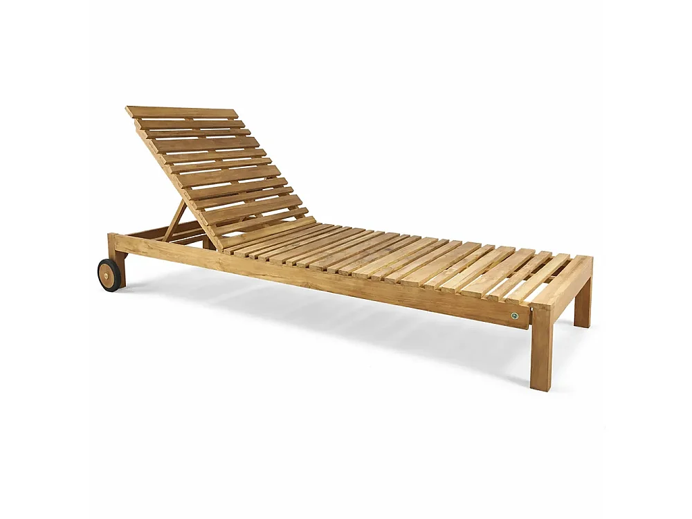 Tempo Style - Lettino Prendisole con Schienale Regolabile in Legno Teak Elafonisi