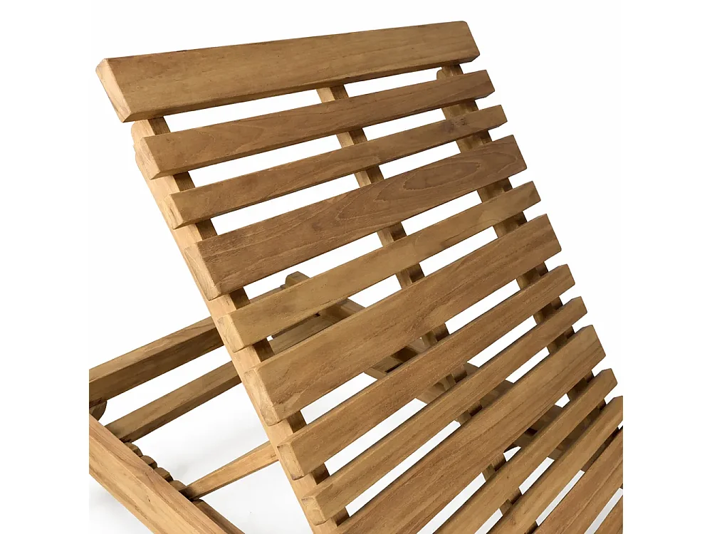 Tempo Style - Lettino Prendisole con Schienale Regolabile in Legno Teak Elafonisi