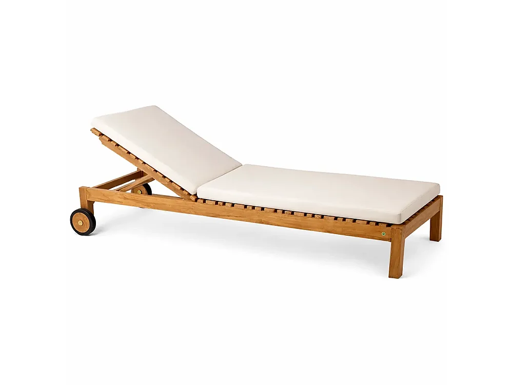 Tempo Style - Lettino Prendisole con Schienale Regolabile in Legno Teak Elafonisi