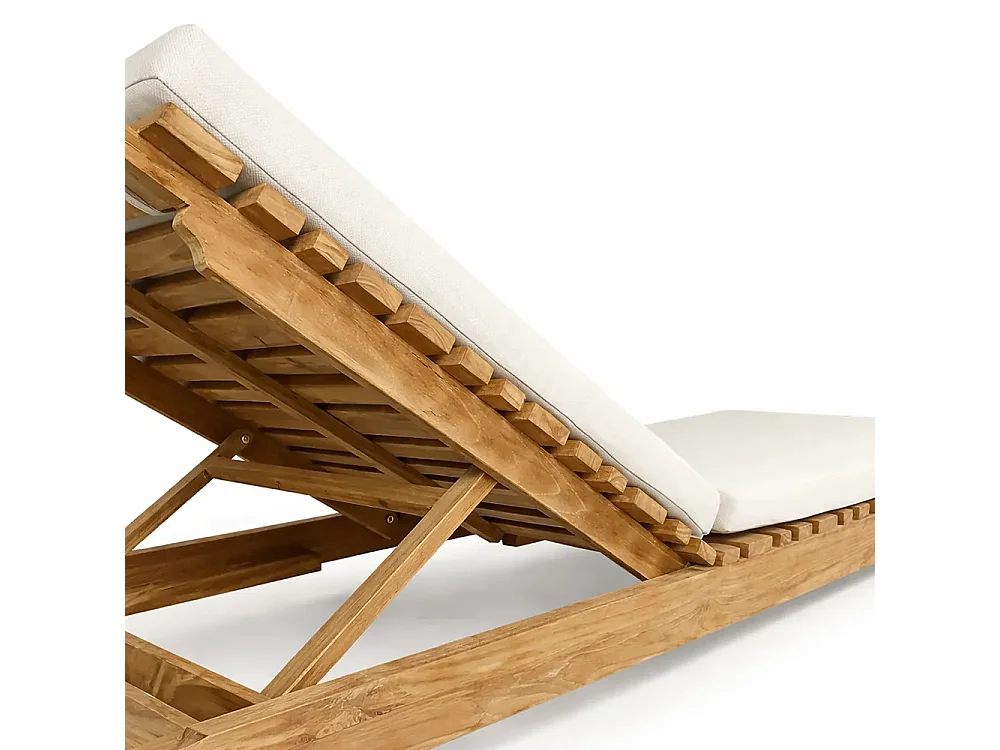 Tempo Style - Lettino Prendisole con Schienale Regolabile in Legno Teak Elafonisi