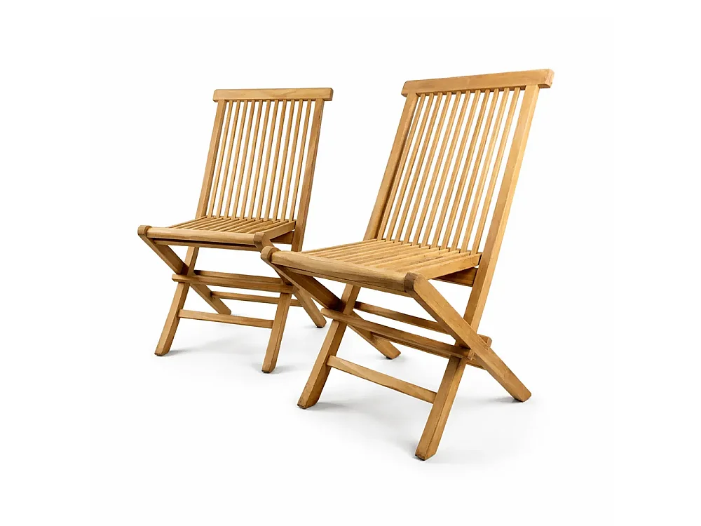 Tempo Style - Set di 2 Sedie Pieghevoli in Teak Pinta