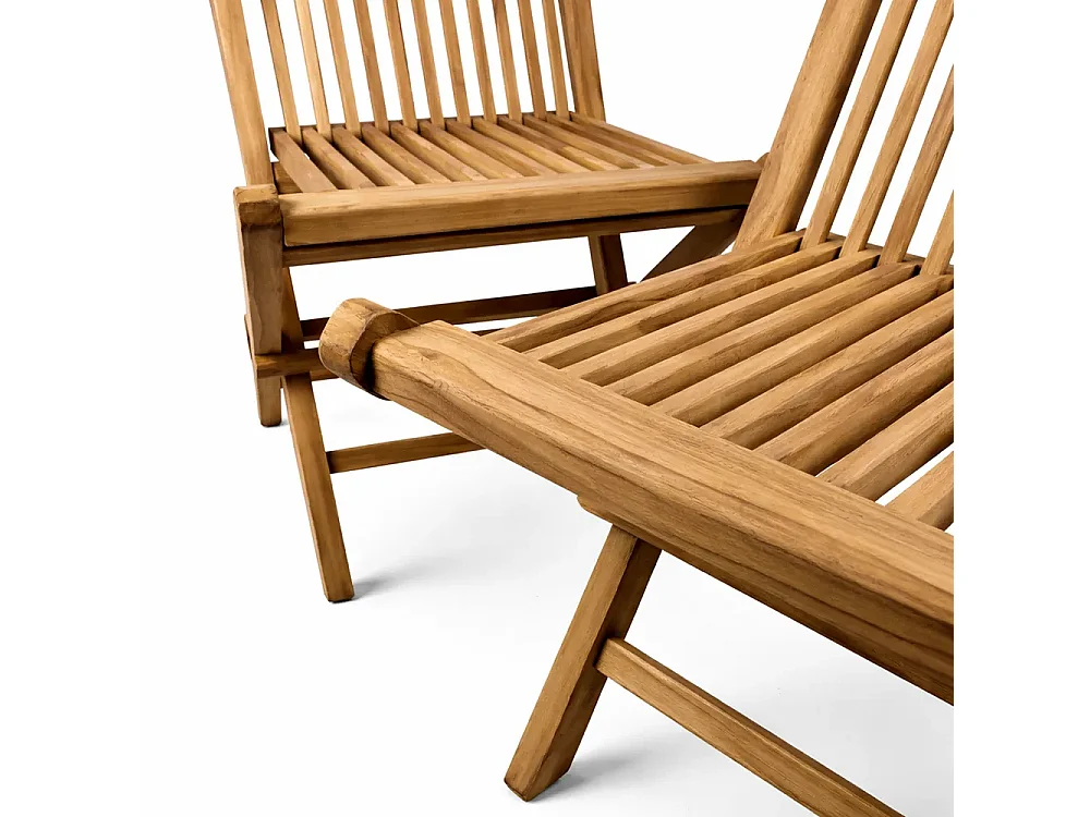 Tempo Style - Set di 2 Sedie Pieghevoli in Teak Pinta