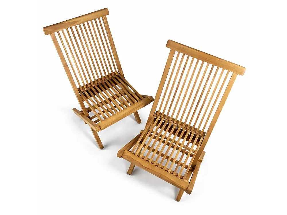 Tempo Style - Set di 2 Sedie Pieghevoli in Teak Pinta