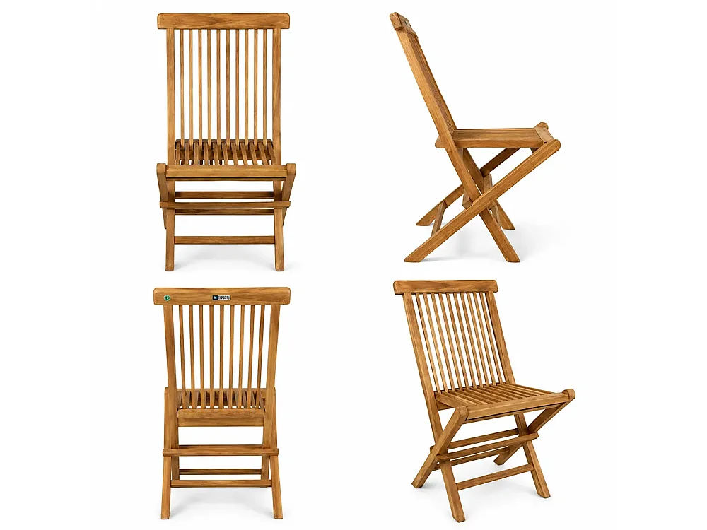 Tempo Style - Set di 2 Sedie Pieghevoli in Teak Pinta