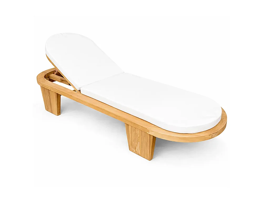 Tempo Style - Chaise longue ovale avec coussin en bois de teck – Sumba