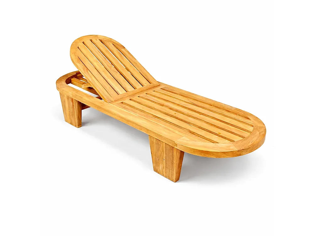 Tempo Style - Chaise longue ovale avec coussin en bois de teck – Sumba