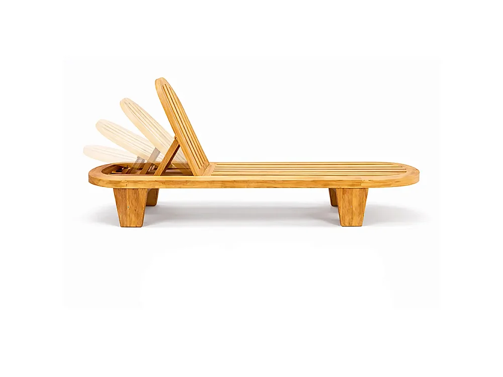 Tempo Style - Chaise longue ovale avec coussin en bois de teck – Sumba