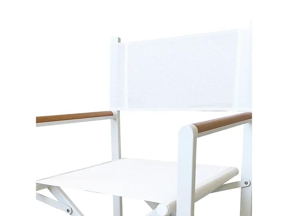Tempo Style - Set 2 Sedie Regista Pieghevoli FELLINI | Struttura in Alluminio e Textilene Verniciata a Polvere con Inserti Legno | 87 x 56 x 45cm