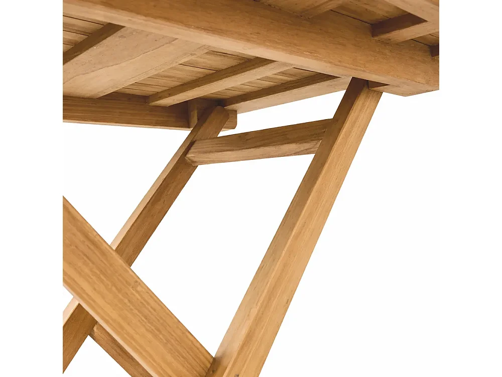Tempo Style - Tavolo Pieghevole 80×80 cm in Teak per Esterno Burraco