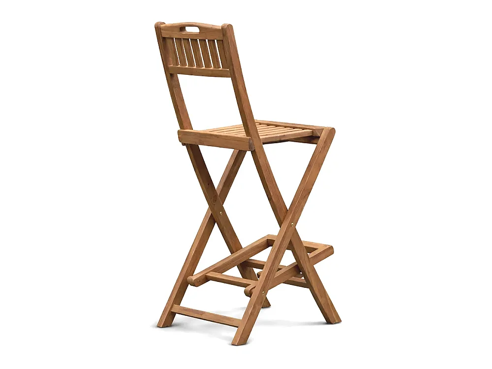Tempo Style - Set di 2 Sgabelli pieghevoli da esterno in Legno Teak
