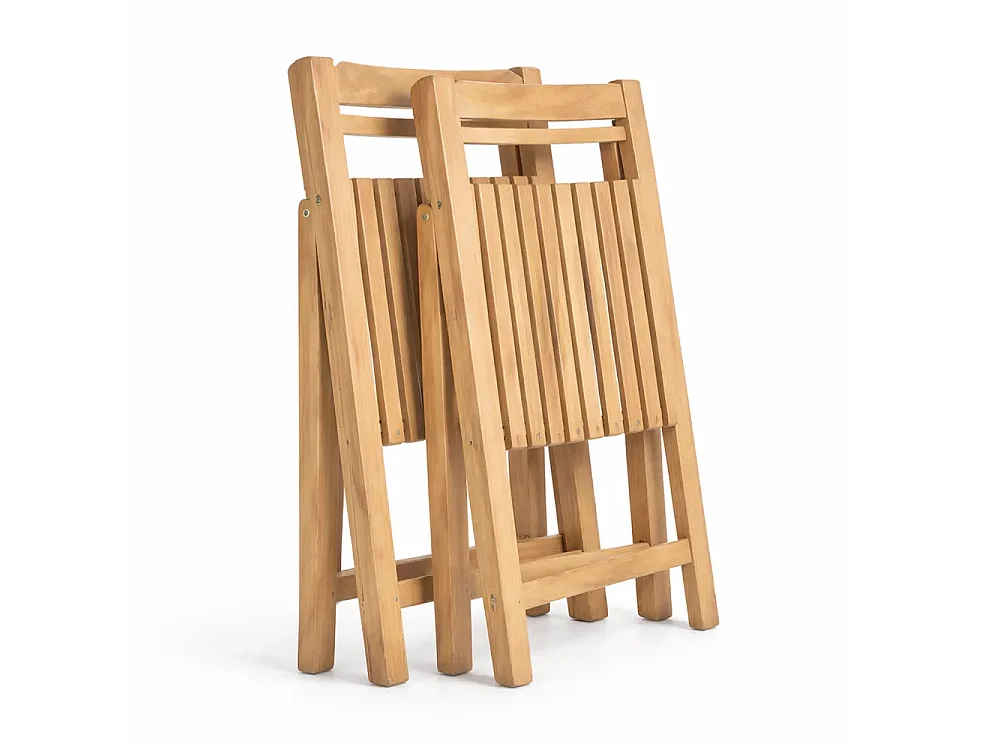 Tempo Style - Set di 2 Sedie Pieghevoli in Legno Teak – Silla