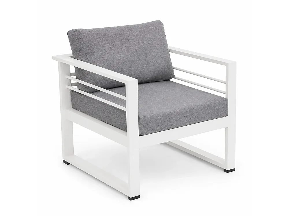 Tempo Style - Due Poltrone e Tavolino Leros Grigio/Bianco