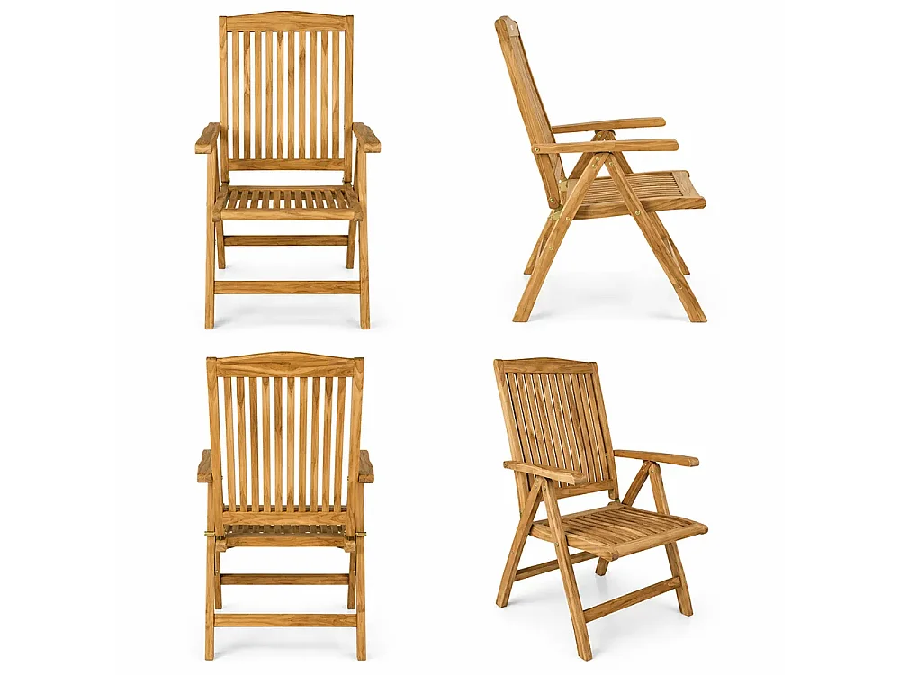 Tempo Style - Sedia Pieghevole con Braccioli in Teak Bali