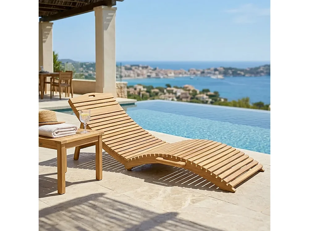 Tempo Style - Lettino Prendisole Pieghevole in Legno Teak Paraiso