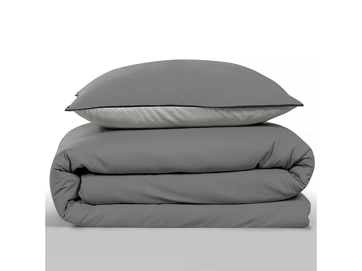 Parure de lit double bicolore 260x240cm