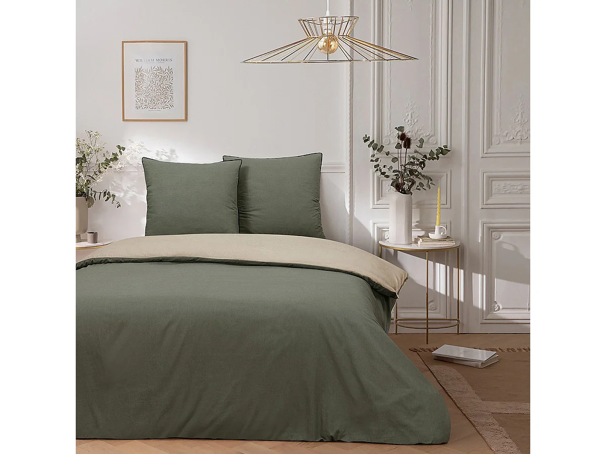 Parure de lit double bicolore 240x220cm