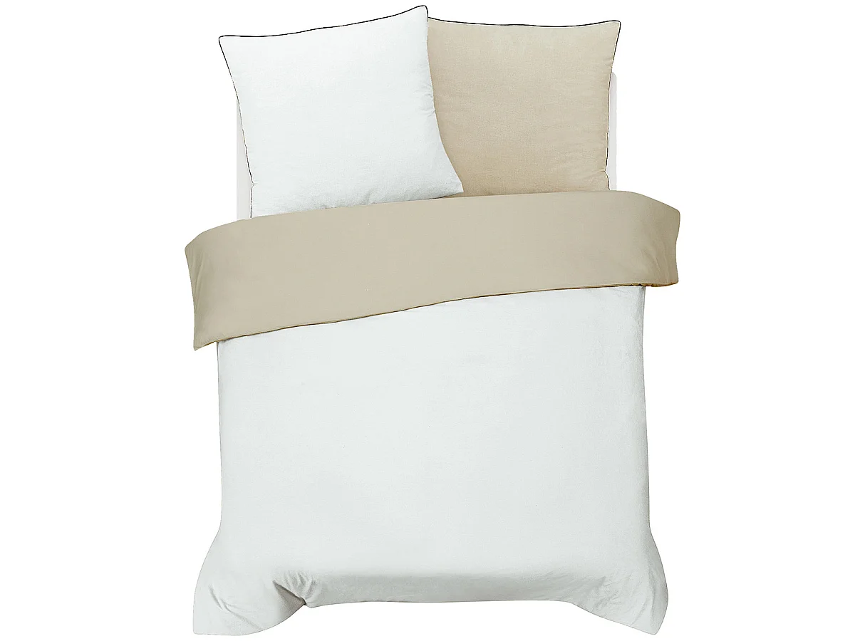 Parure de lit double bicolore 240x220cm