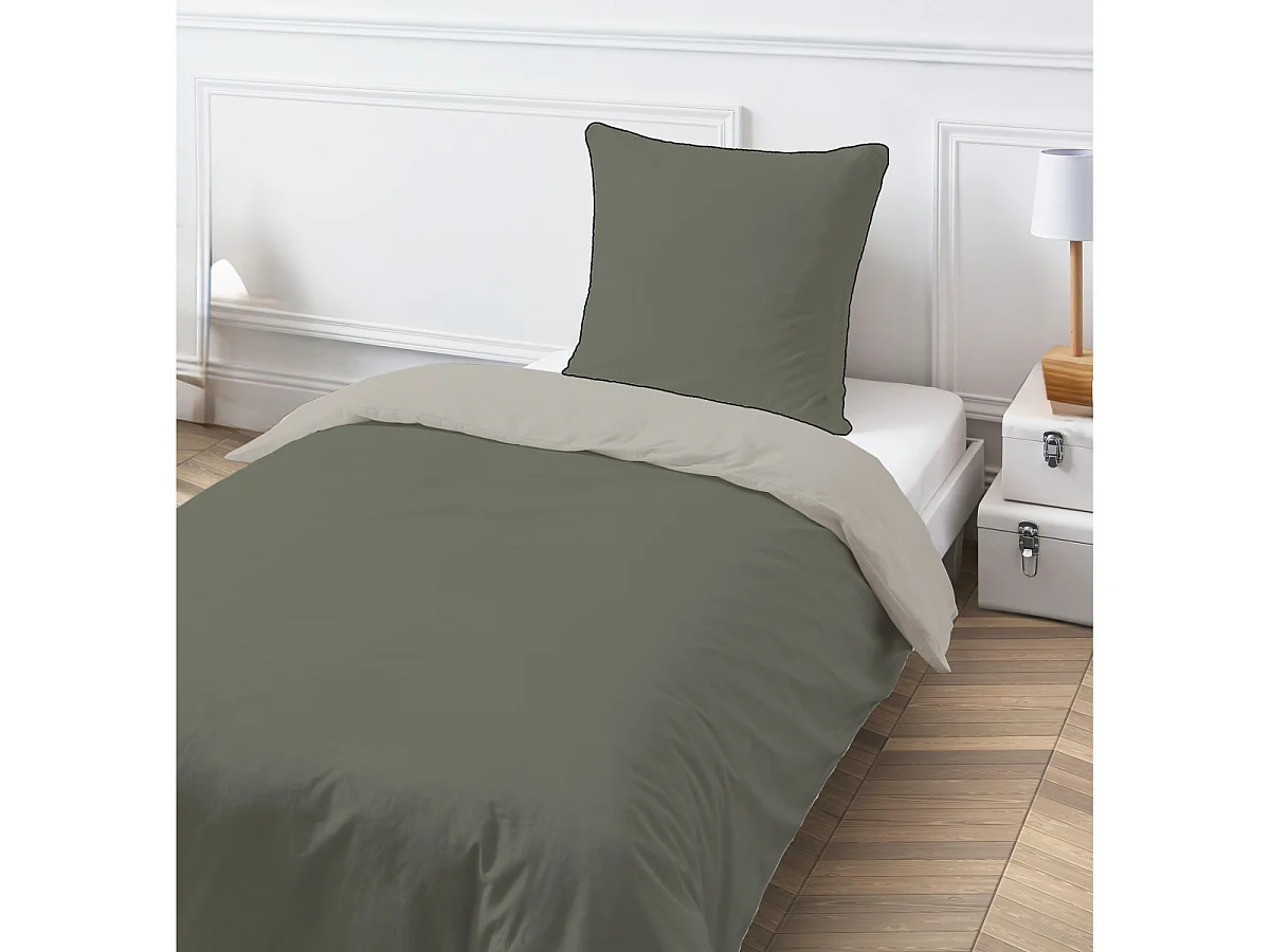 Parure de lit simple bicolore 140x200cm