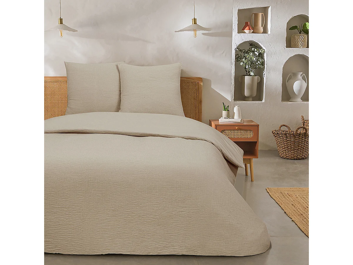 Parure de lit double en gaze de coton 260x240cm